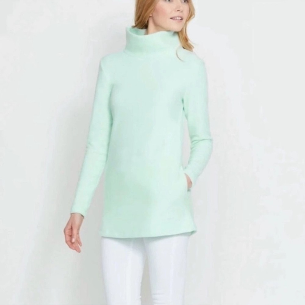 Dudley Stephens Mint Cobble Hill Turtleneck Vello Fleece Sweater, sz Medium